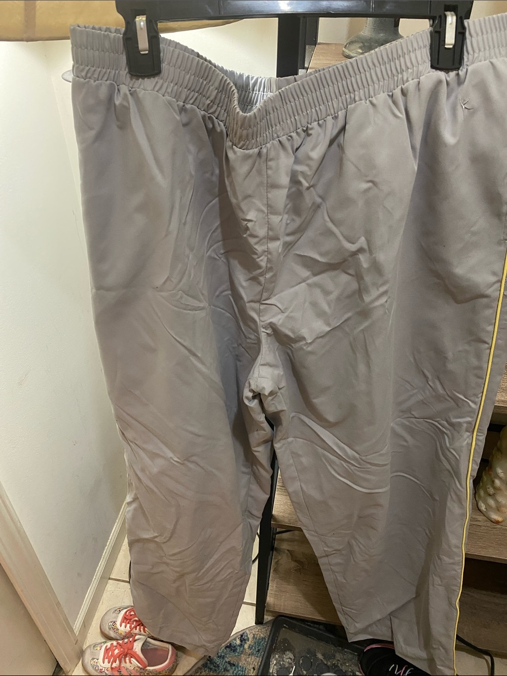 Danskin Gray Straight-Leg Track Pants with Yellow Side Stripe